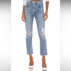 AGOLDE Riley High Rise Straight Crop in Whiplash Size 27